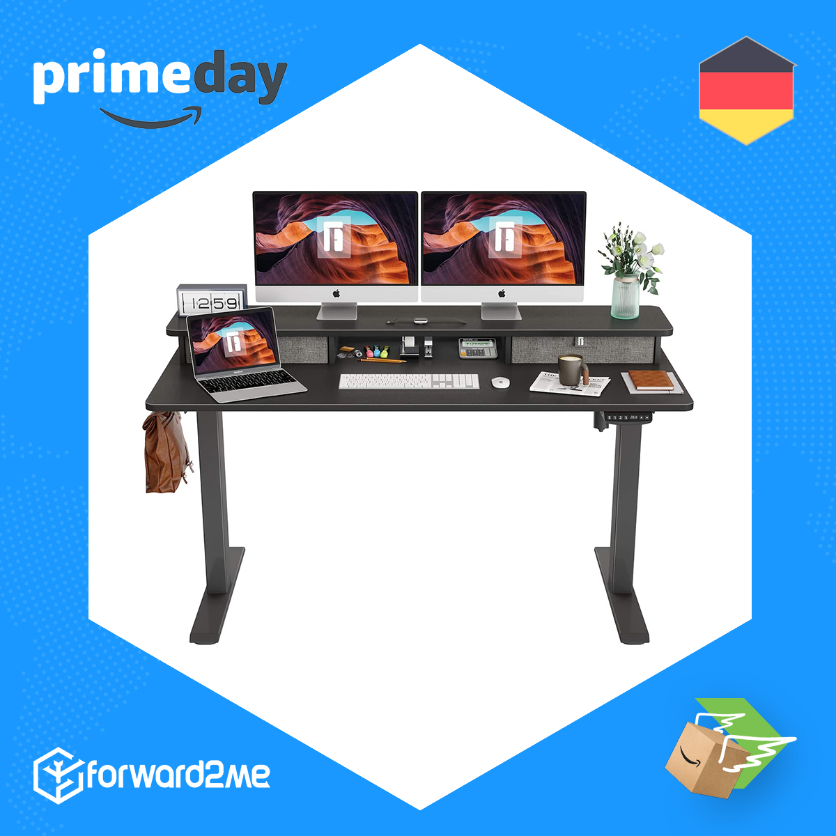 Amazon Prime Day 2023 Early Deals Fezibo Height-Adjustable Electric Desk